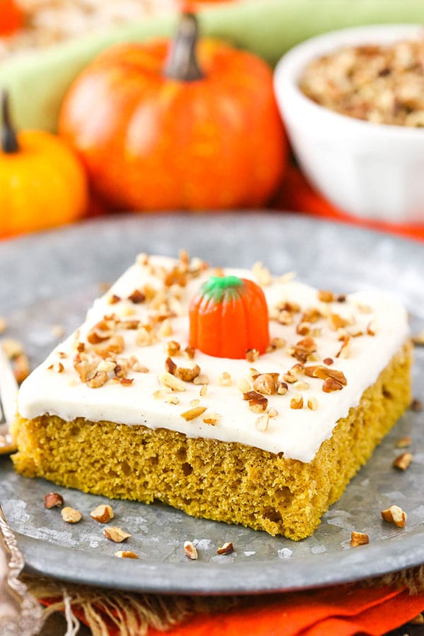 Easy Moist Pumpkin Sheet Cake Recipe with Cream Cheese Frosting